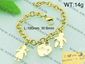 Stainless Steel Gold-plating Bracelet - KB62628-Z