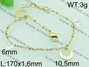 Stainless Steel Gold-plating Bracelet - KB62709-YJ