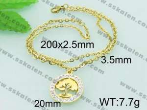 Stainless Steel Gold-plating Bracelet - KB62862-Z