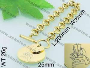 Stainless Steel Gold-plating Bracelet - KB63498-Z