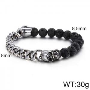 Stainless Steel Stone Bracelet - KB63697-BD