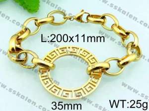 Stainless Steel Gold-plating Bracelet - KB64192-Z