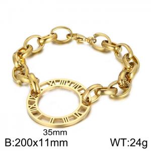 Stainless Steel Gold-plating Bracelet - KB64193-Z