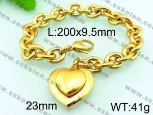 Stainless Steel Gold-plating Bracelet - KB64198-Z