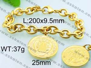 Stainless Steel Gold-plating Bracelet - KB64203-Z