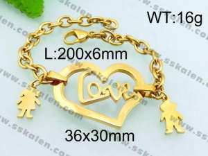 Stainless Steel Gold-plating Bracelet - KB64222-Z