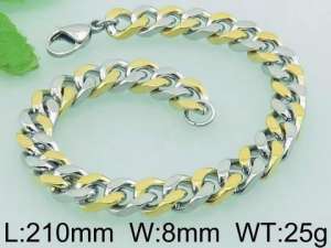 Stainless Steel Gold-plating Bracelet - KB64708-Z