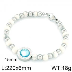 Stainless Steel Stone Bracelet - KB64897-Z