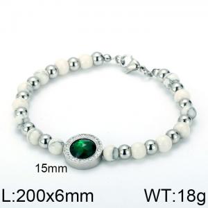 Stainless Steel Stone Bracelet - KB64898-Z