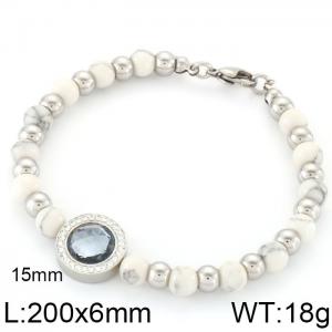 Stainless Steel Stone Bracelet - KB64899-Z