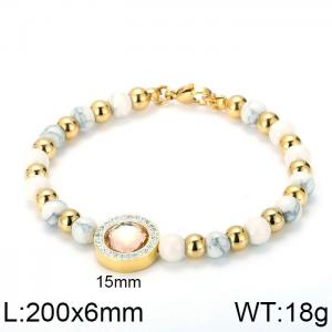 Stainless Steel Stone Bracelet - KB64904-Z