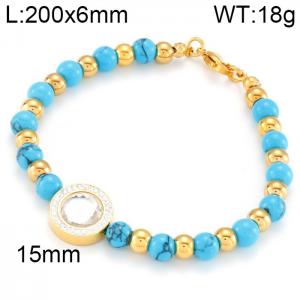 Stainless Steel Stone Bracelet - KB64934-Z
