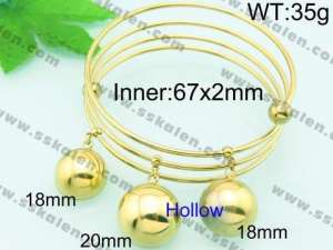 Stainless Steel Gold-plating Bangle - KB65145-Z