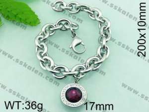 Stainless Steel Stone Bracelet - KB65167-Z