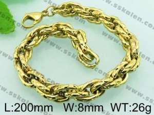 Stainless Steel Gold-plating Bracelet - KB65180-Z