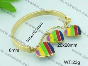 Stainless Steel Gold-plating Bracelet - KB65869-KC