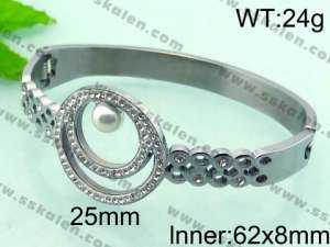 Stainless Steel Stone Bangle - KB65981-K