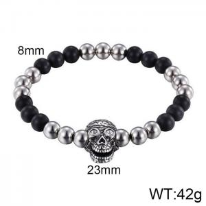 Stainless Steel Stone Bracelet - KB66363-BD