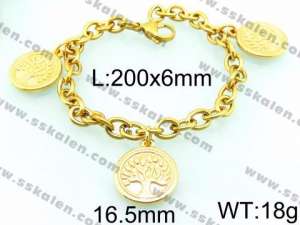 Stainless Steel Gold-plating Bracelet - KB66481-Z