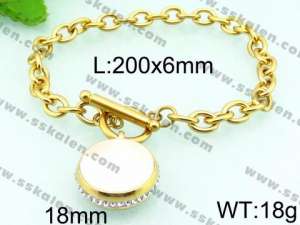 Stainless Steel Stone Bracelet - KB66585-Z