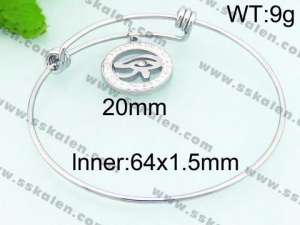 Stainless Steel Stone Bangle - KB67082-Z