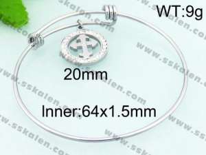 Stainless Steel Stone Bangle - KB67086-Z