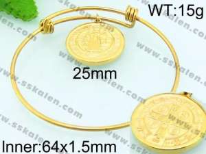 Stainless Steel Gold-plating Bangle - KB67121-Z