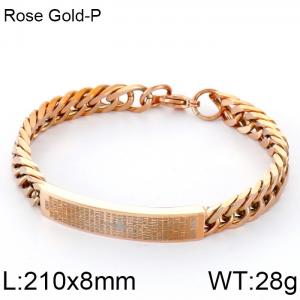 Stainless Steel Rose Gold-plating Bracelet - KB67926-K