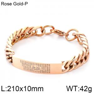 Stainless Steel Rose Gold-plating Bracelet - KB67936-K