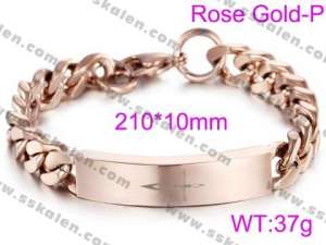 Stainless Steel Rose Gold-plating Bracelet - KB67939-K