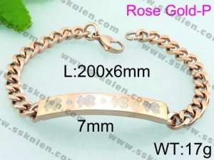 Stainless Steel Rose Gold-plating Bracelet - KB68030-K