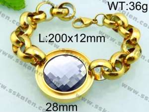 Stainless Steel Stone Bracelet - KB69286-Z