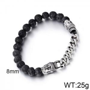 Stainless Steel Stone Bracelet - KB69729-BD