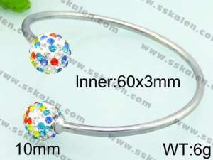 Stainless Steel Stone Bangle - KB69874-Z