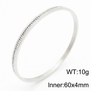 Stainless Steel Stone Bangle - KB70529-K