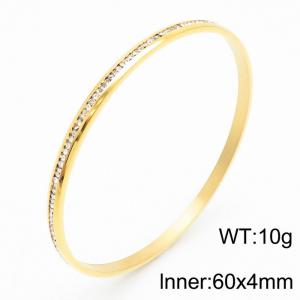 Stainless Steel Stone Bangle - KB70530-K