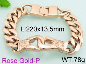 Stainless Steel Rose Gold-plating Bracelet - KB70707-BD
