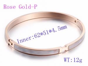 Stainless Steel Rose Gold-plating Bangle - KB71455-K