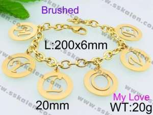 Stainless Steel Gold-plating Bracelet - KB71990-K
