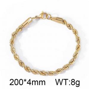 Fashion 18K gold button rope Fried Dough Twists chain bracelet - KB72270-ME