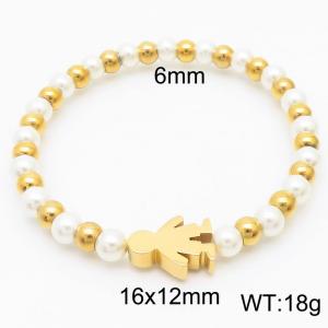 Stainless Steel Gold-plating Bracelet - KB73346-K