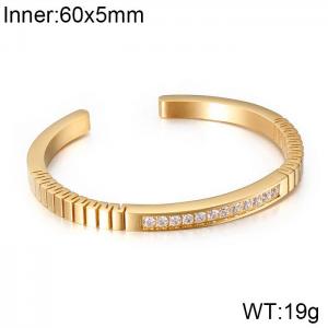 Stainless Steel Stone Bangle - KB73678-K