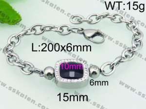 Stainless Steel Stone Bracelet - KB73835-Z