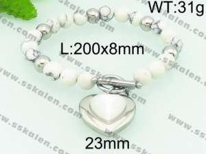 Stainless Steel Stone Bracelet - KB75186-Z