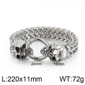 Punk Skull Charm Men Mesh Chain Man Bracelet - KB75320-BD