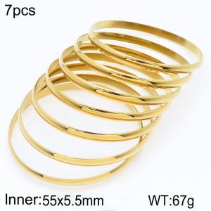 Stainless Steel Gold-plating Bangle - KB75523-LO