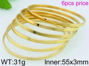Stainless Steel Gold-plating Bangle - KB75541-LO
