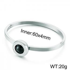 Stainless Steel Stone Bangle - KB75618-Z
