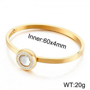 Stainless Steel Stone Bangle - KB75622-Z