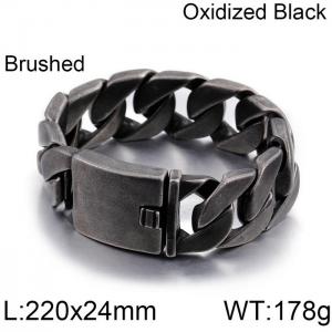 Men's Cuban matte thick bracelet hip-hop fashion men's oxidized bracelet - KB76208-BD